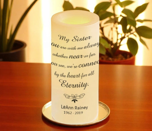 My Sister Personalized Flameless LED Memorial Candle