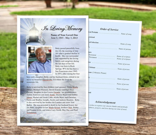 Lighthouse Funeral Flyer Template