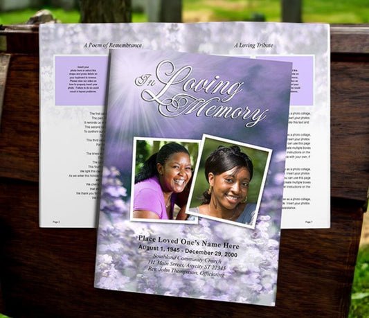 Lilac Funeral Booklet Template