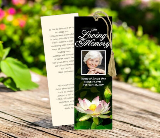 Lotus Memorial Bookmark Template