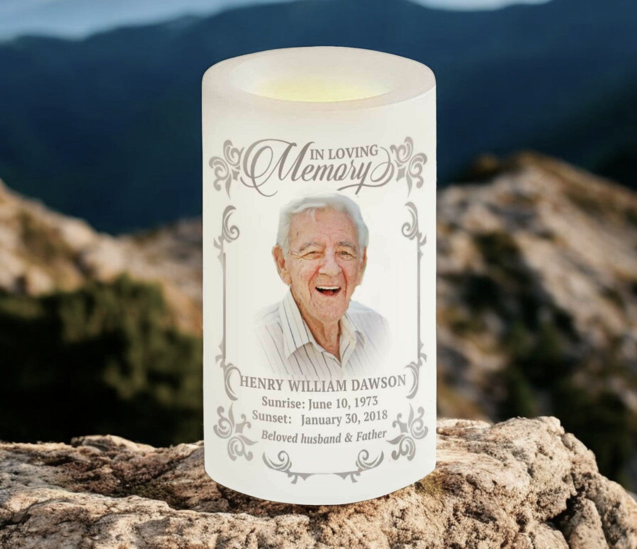 Eureka Personalized Flameless LED Memorial Candle