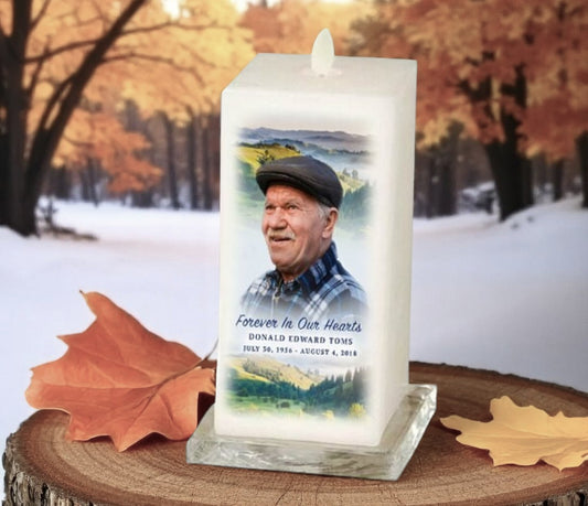 Landscape Square Dancing Wick LED Memorial Candle