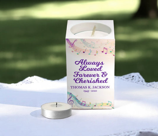 Musical Personalized Mini Memorial Tea Light Candle Holder