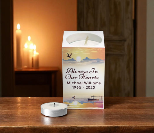 Horizon Personalized Mini Memorial Tea Light Candle Holder