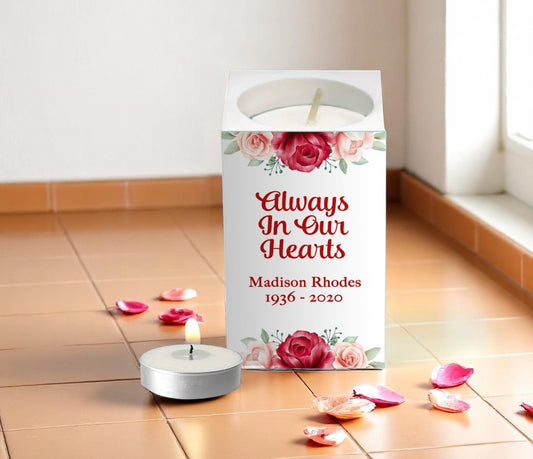 Elegant Floral Tea Light Memorial Candle Holder