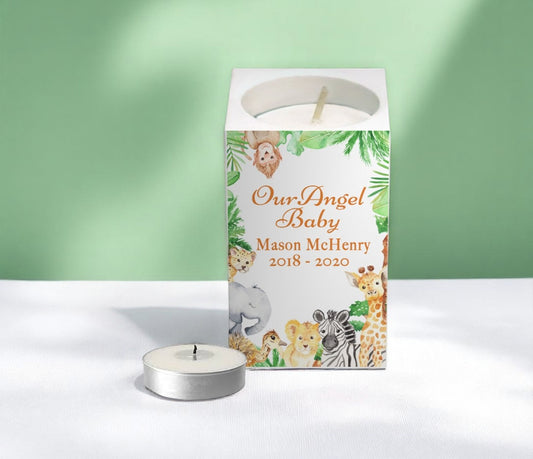 Jungle Personalized Mini Memorial Tea Light Candle Holder