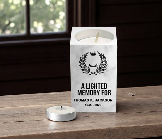Marble Personalized Mini Memorial Tea Light Candle Holder