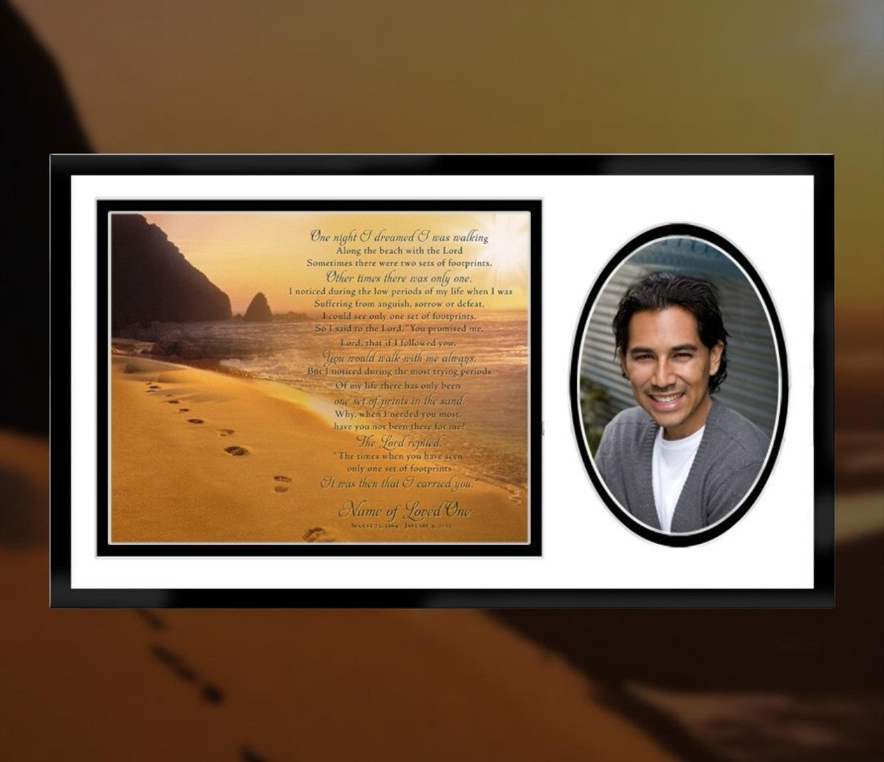 Footprints Memorial Plaque With Poem