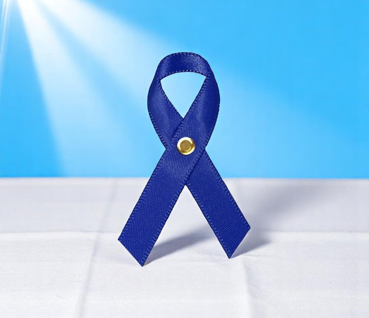 Mini Dark Blue Cancer Ribbon, Awareness Ribbons - Pack of 10