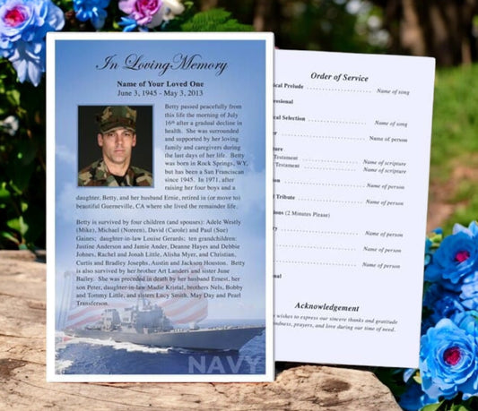 Navy Funeral Flyer Template