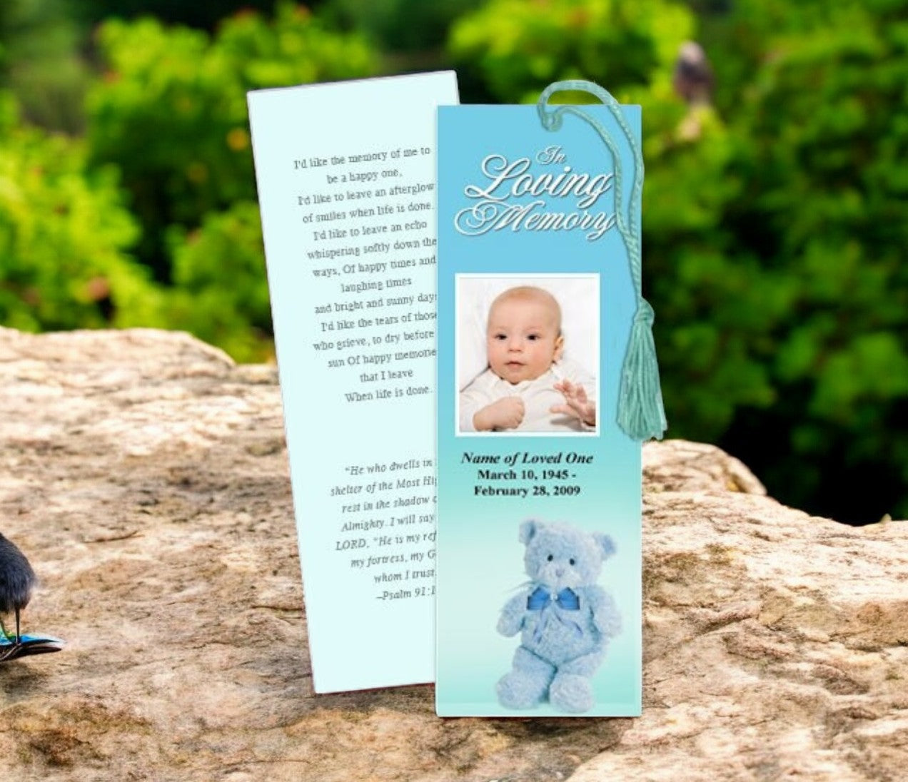 NurseryBoy Memorial Bookmark Template
