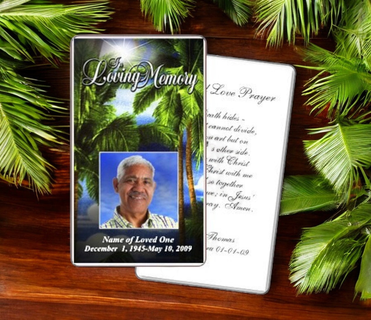 Paradise Prayer Card Template