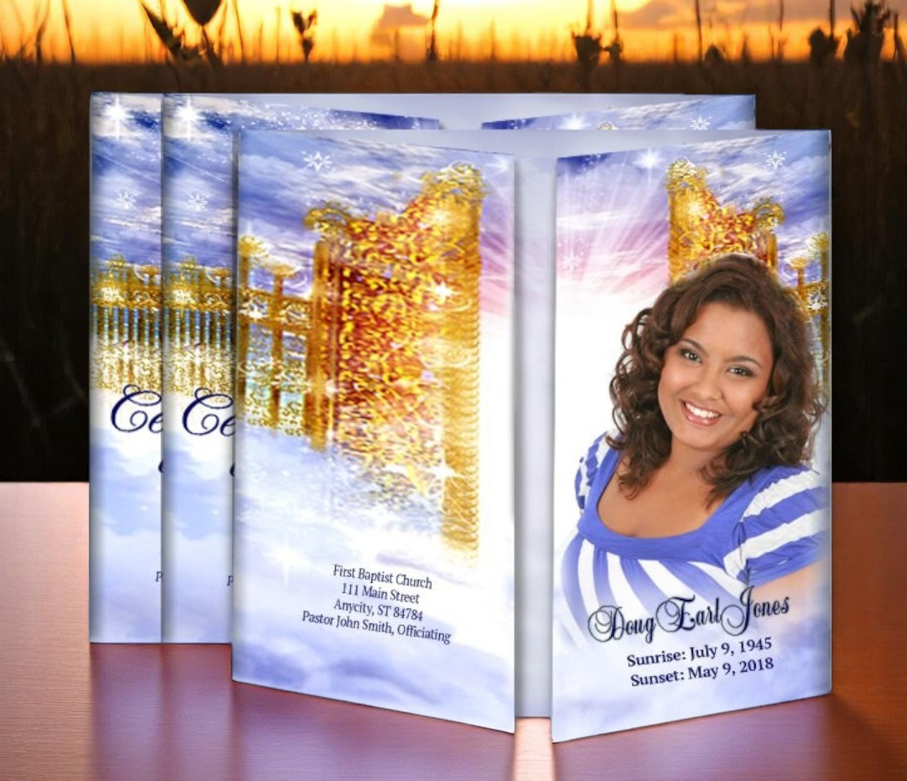 Pathway Gatefold Funeral Program Design & Print (Pack of 50)