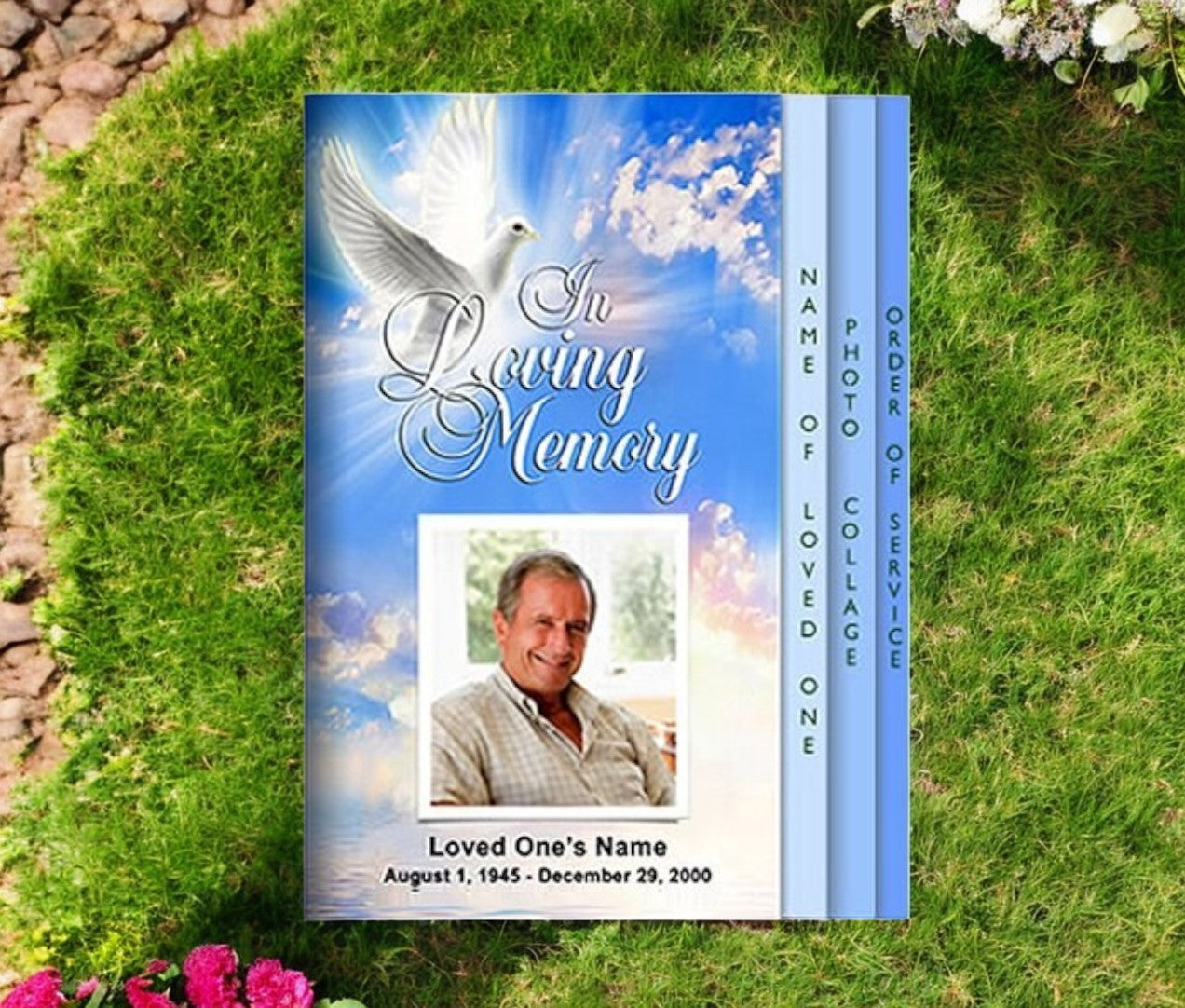 Peace 8-Sided Graduated Funeral Program Template