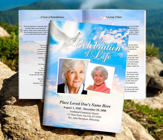 Peace Funeral Booklet Template