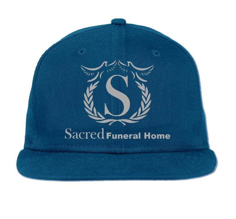 Personalized Funeral Home Logo Flat Bill Baseball Cap - The Funeral Program Site