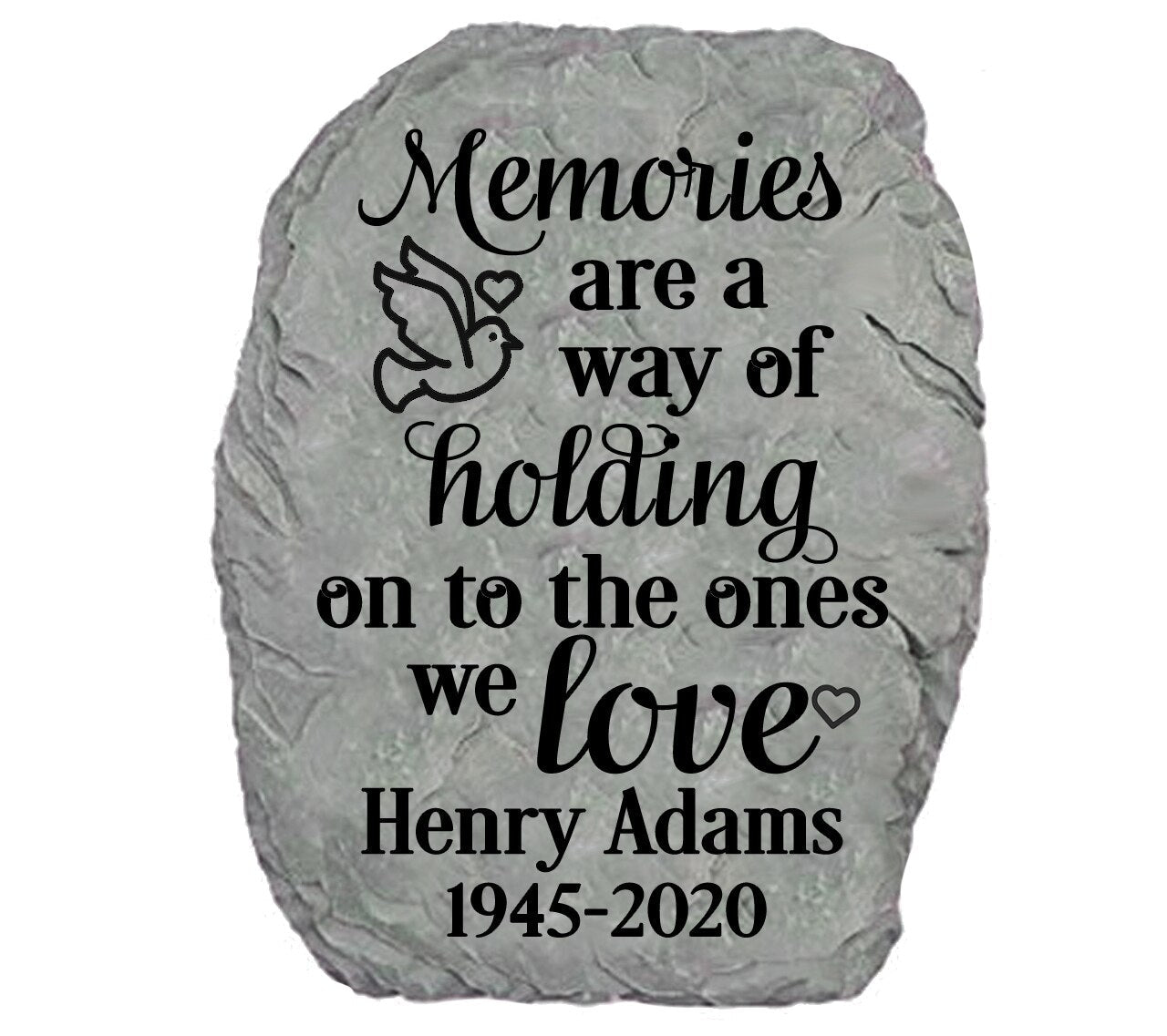 Personalized Holding Memories Memorial Garden Stone - Funeral Program - Site Funeral Programs & Templates