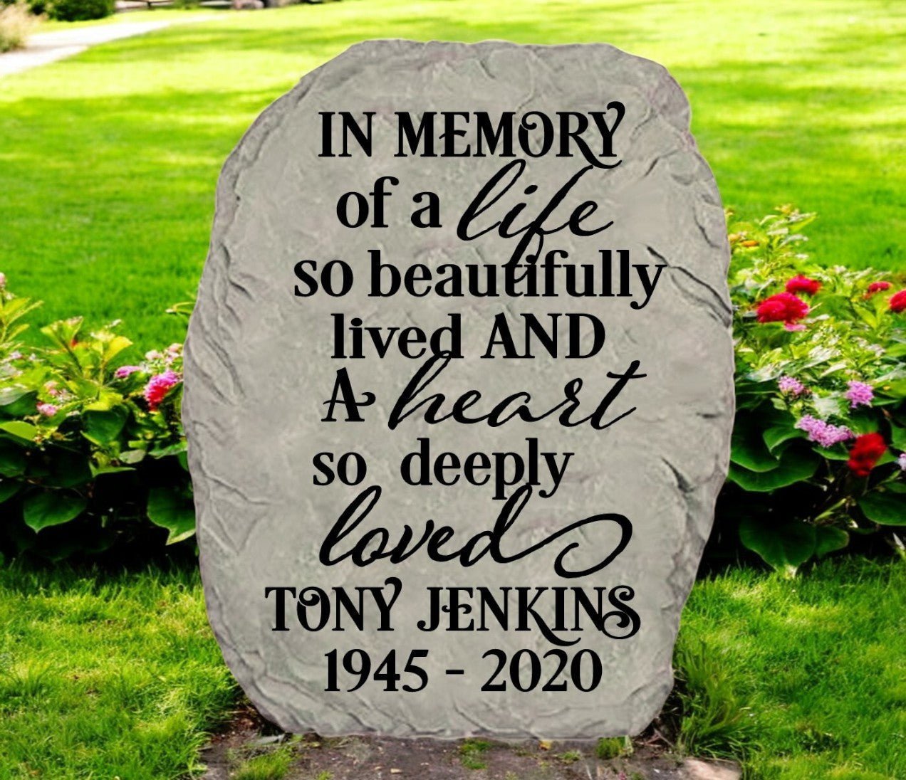 Personalized In Memory Memorial Garden Stone - Funeral Program - Site Funeral Programs & Templates