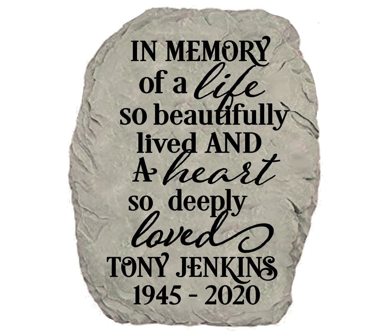 Personalized In Memory Memorial Garden Stone - Funeral Program - Site Funeral Programs & Templates