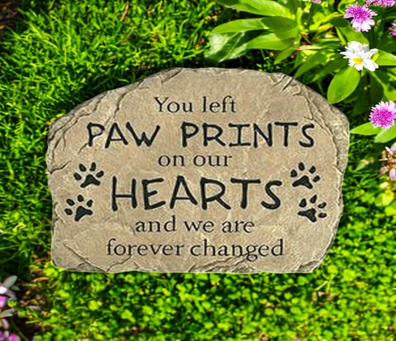 Personalized Paw Prints Memorial Garden Stepping Stone - Funeral Program - Site Funeral Programs & Templates