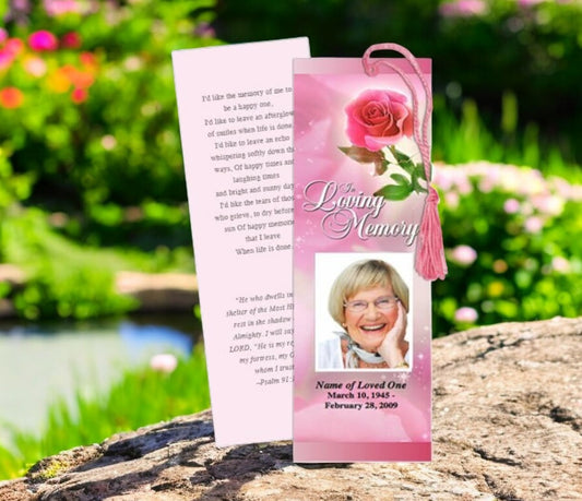 Petals Memorial Bookmark Template