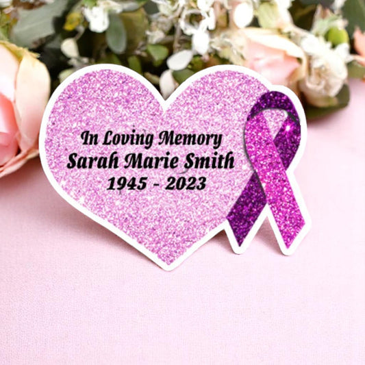 Pink Cancer Ribbon Heart Pin - Pack of 10