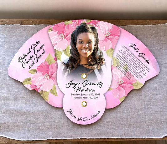 Pink Passion Folding Memorial Fan (Pack of 10)