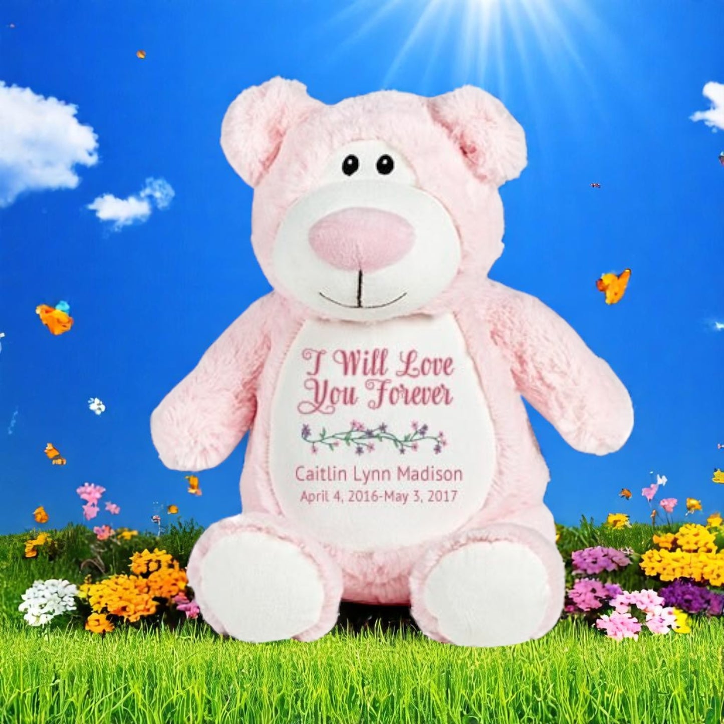 Pink Teddy Bear Stuffed Animal Memorial Urn