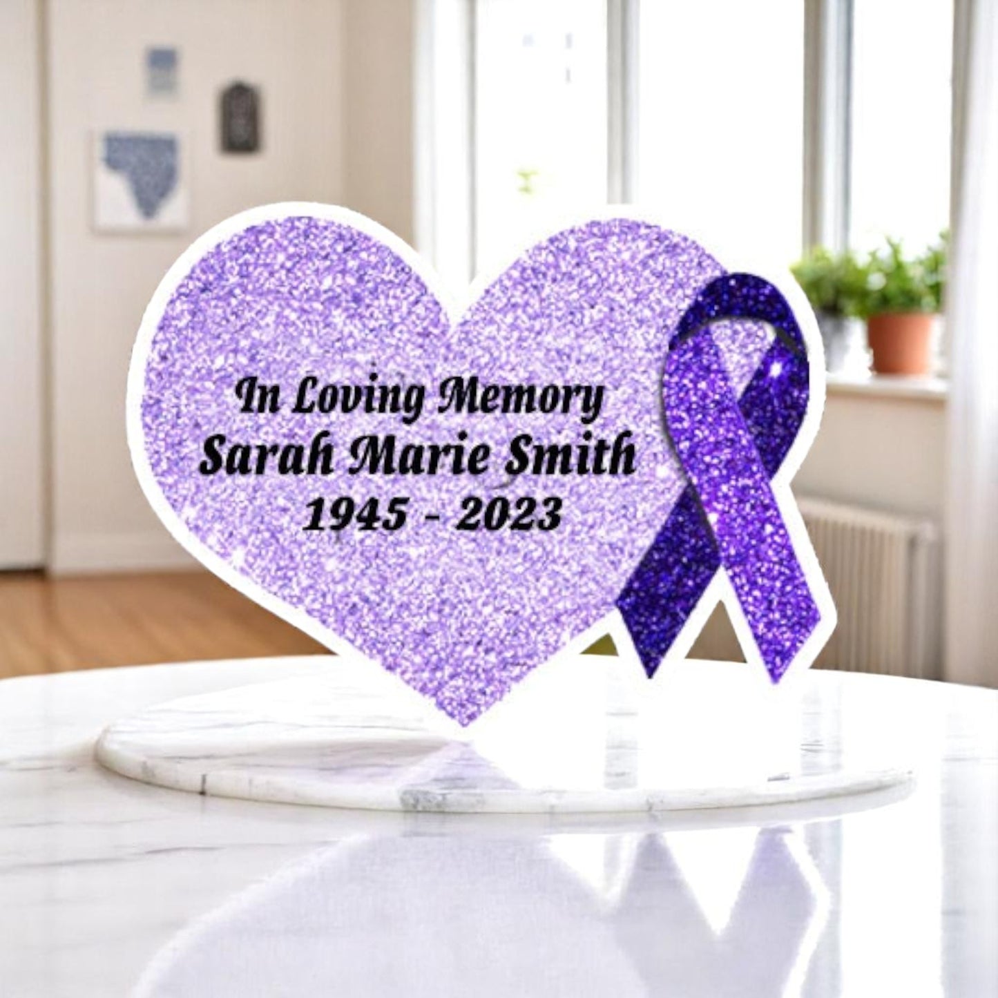 Purple Cancer Ribbon Heart Pin - Pack of 10