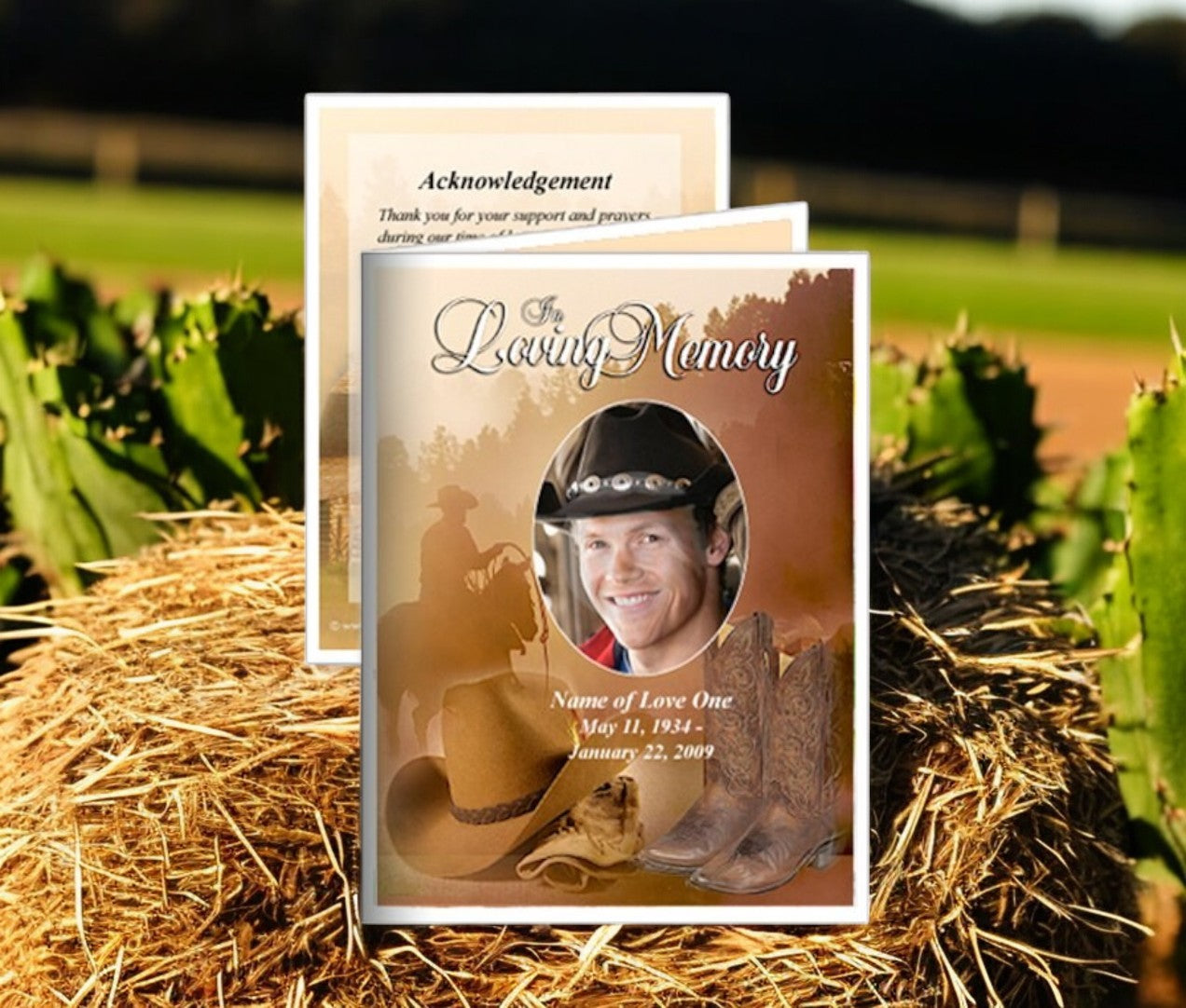 Ranch Small Memorial Card Template