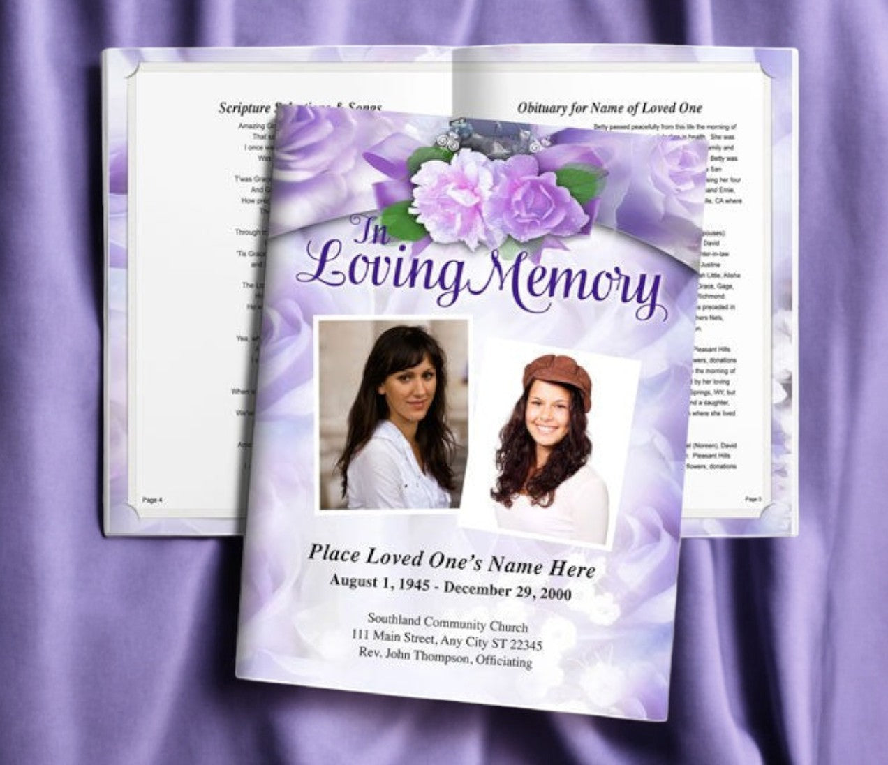 Rapture Tabloid Funeral Booklet Template