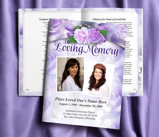 Rapture Tabloid Funeral Booklet Template
