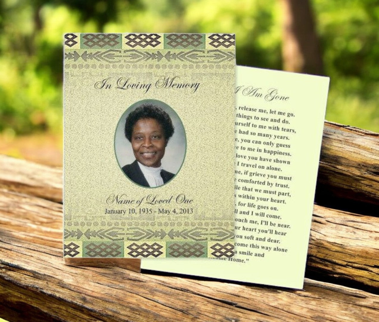 Redeemed Small Memorial Card Template