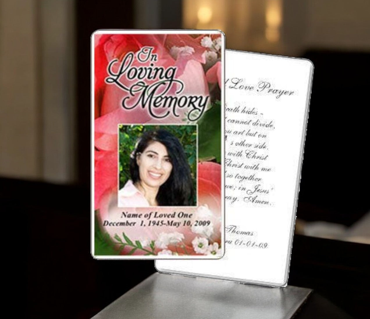Rosy Prayer Card Template