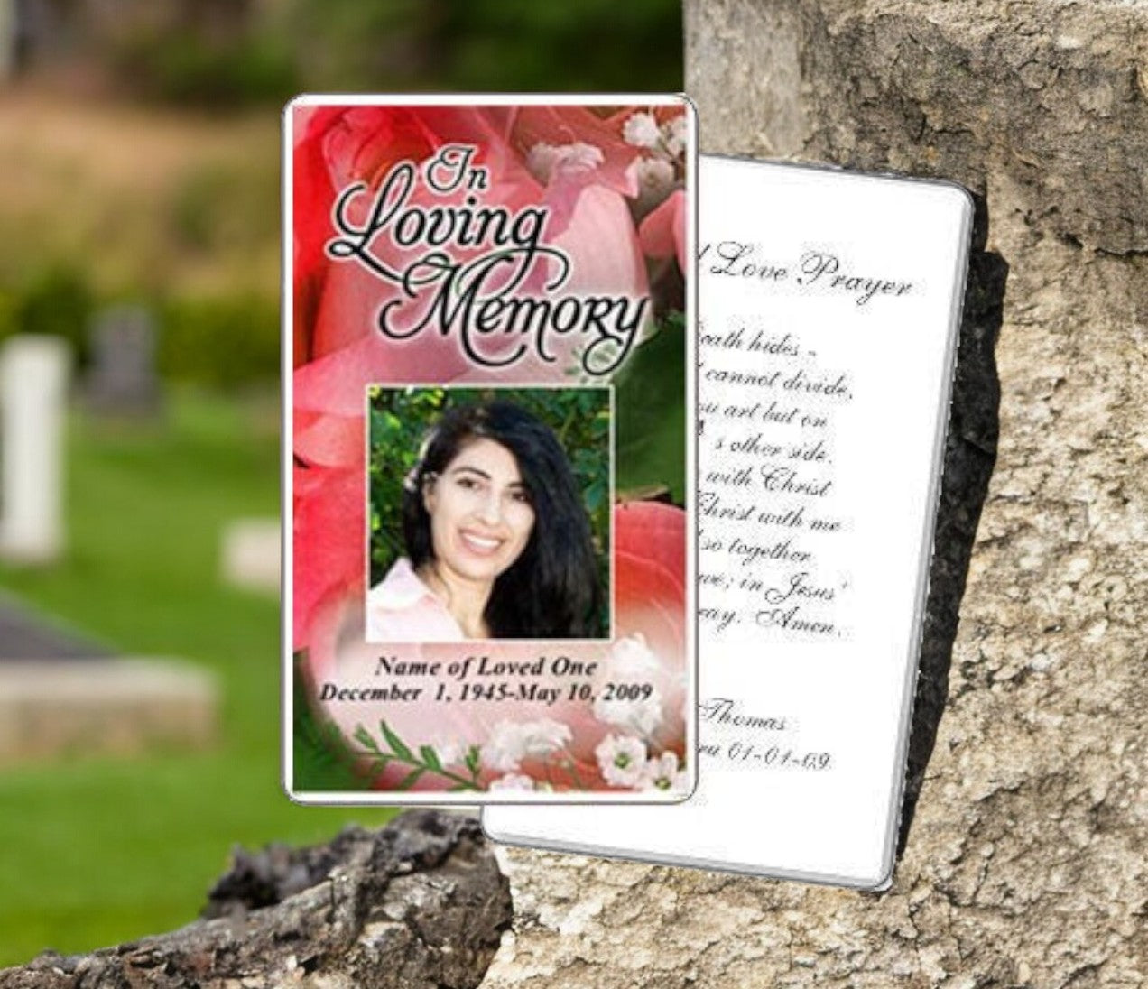 Rosy Prayer Card Template