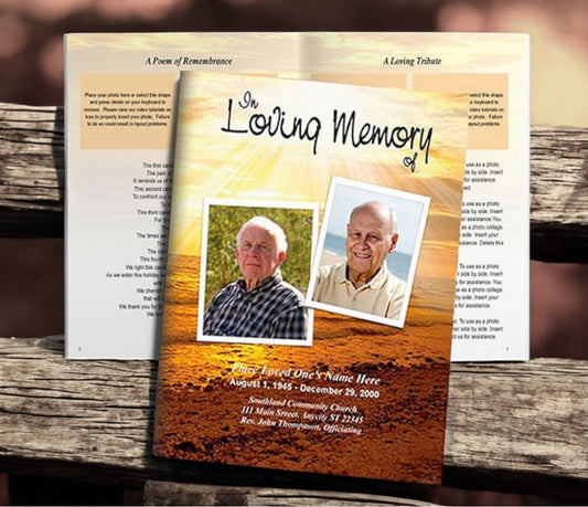 Shine Funeral Booklet Template