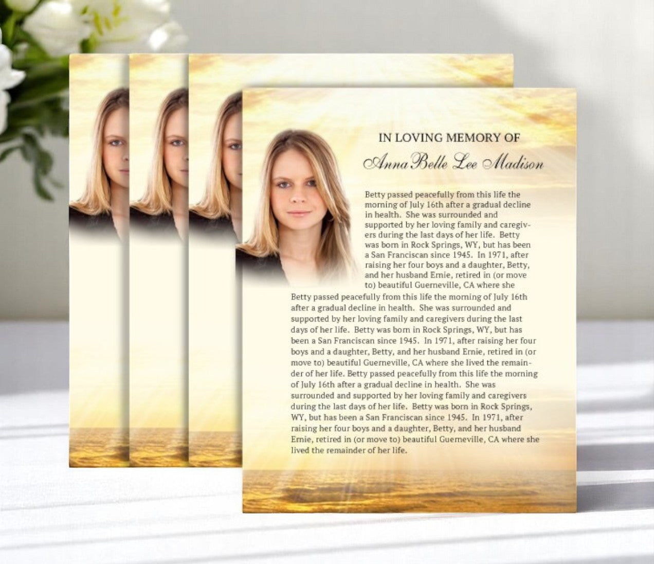 Shine Funeral Flyer Design & Print (Pack of 50)