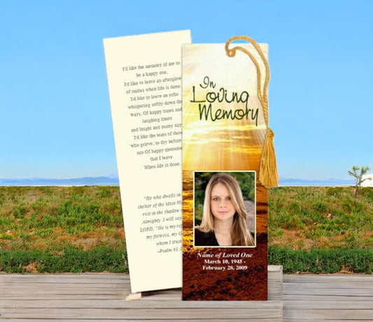 Shine Memorial Bookmark Template