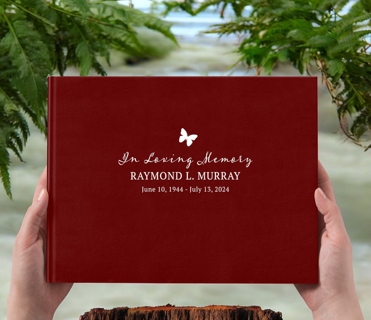 Simple Butterfly Funeral Guest Book