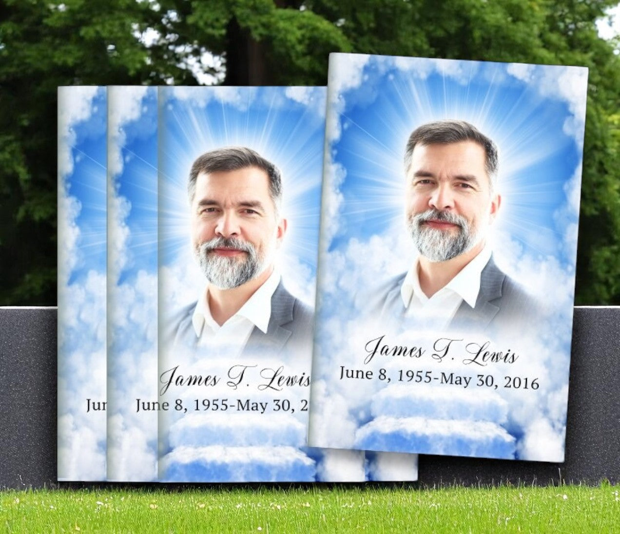 Heaven's Stairway Bifold Funeral Program Design & Print (Pack of 50)