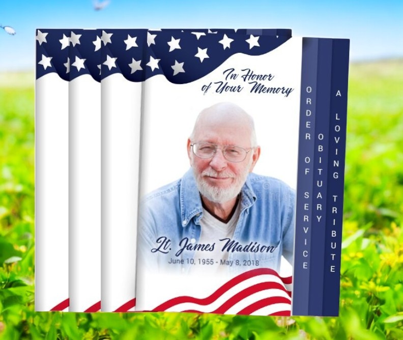 Spangled 8-Sided Graduated Funeral Program Design & Print (Pack 50)