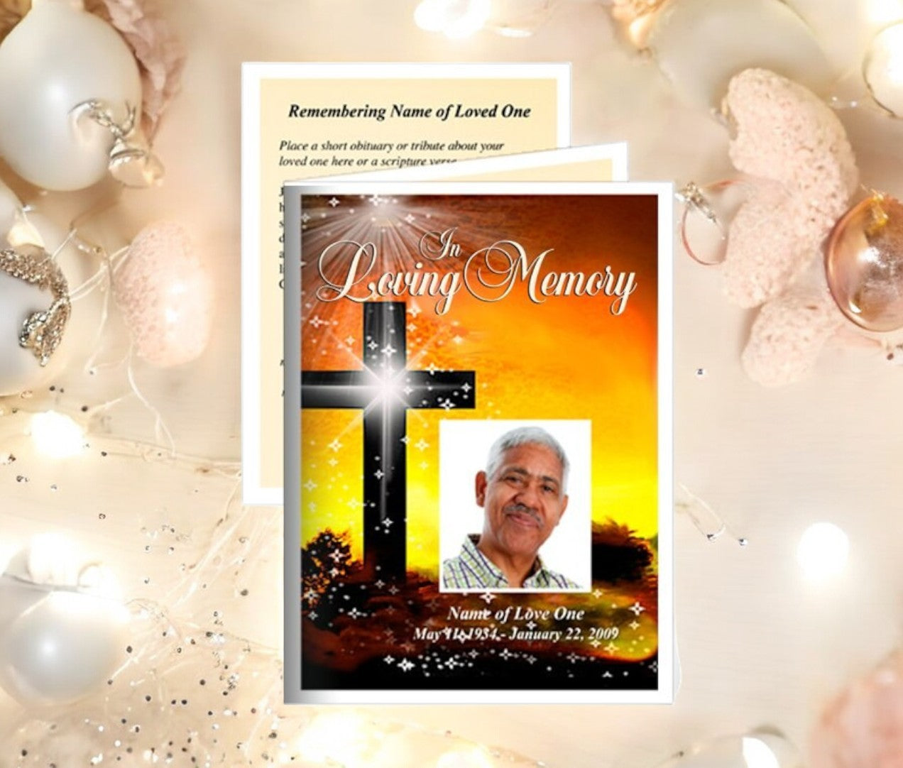 Splendor Small Memorial Card Template