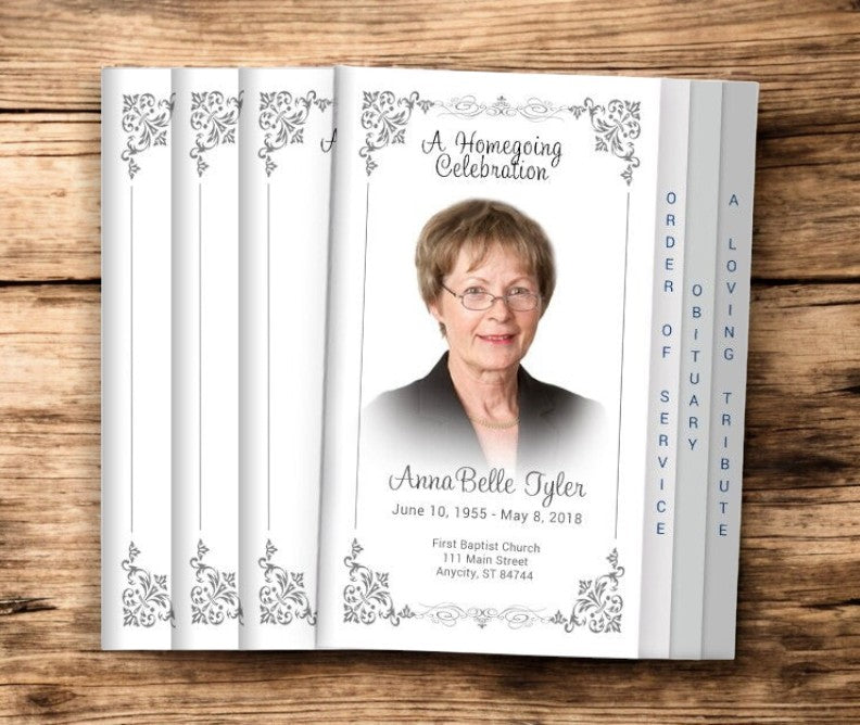 Sweetheart 8-Sided Graduated Funeral Program Design & Print (Pack 50)