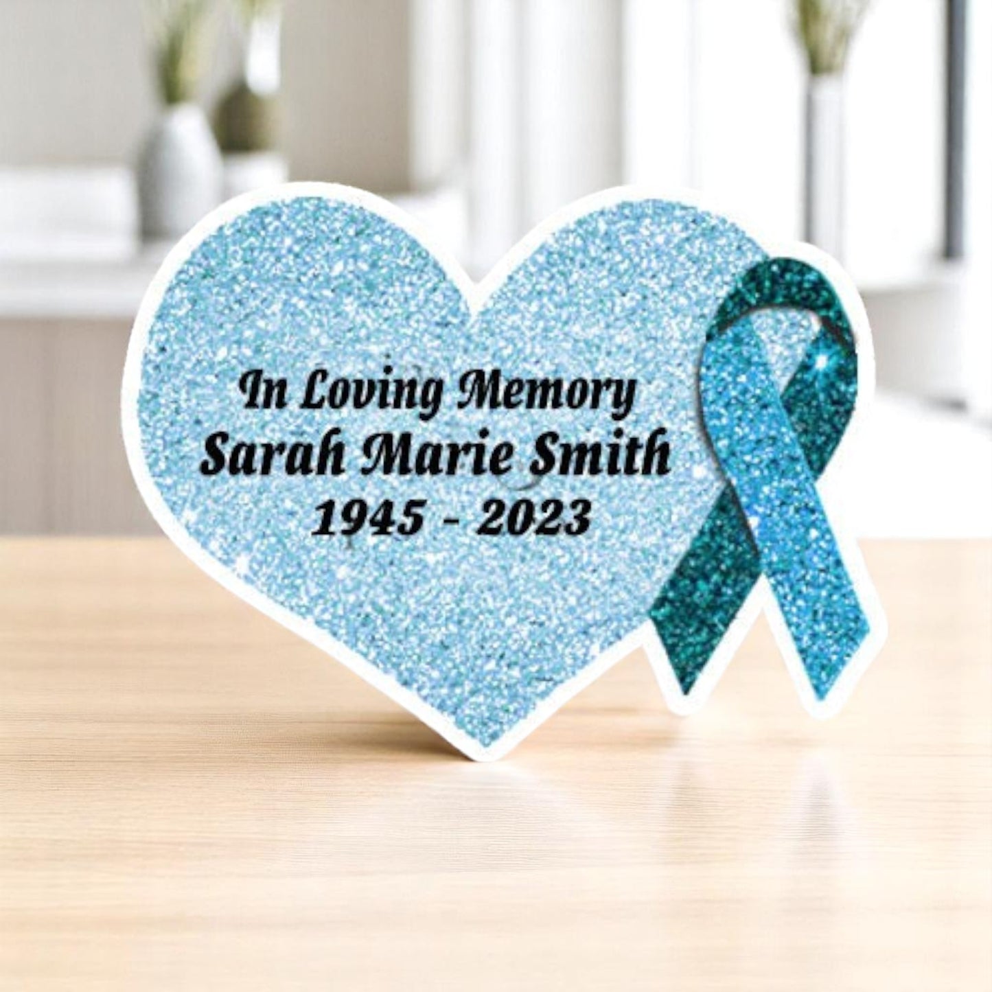 Teal Cancer Ribbon Heart Pin - Pack of 10