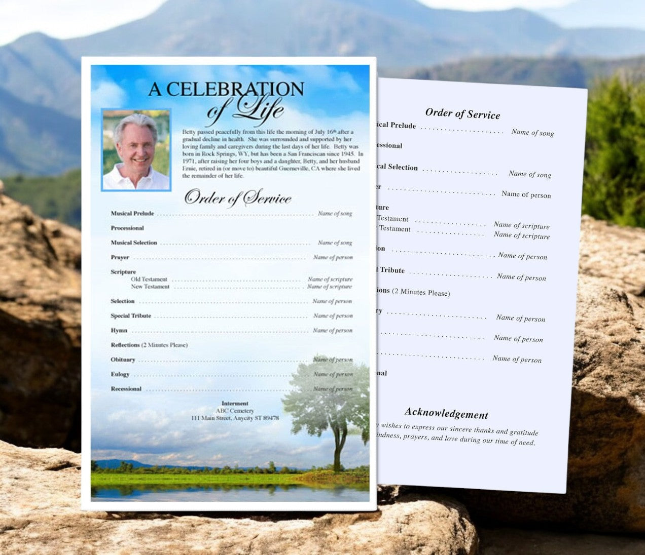Treasure Funeral Flyer Template