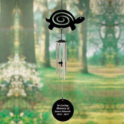Turtle Silhouette In Loving Memory Memorial Wind Chime - Funeral Program - Site Funeral Programs & Templates
