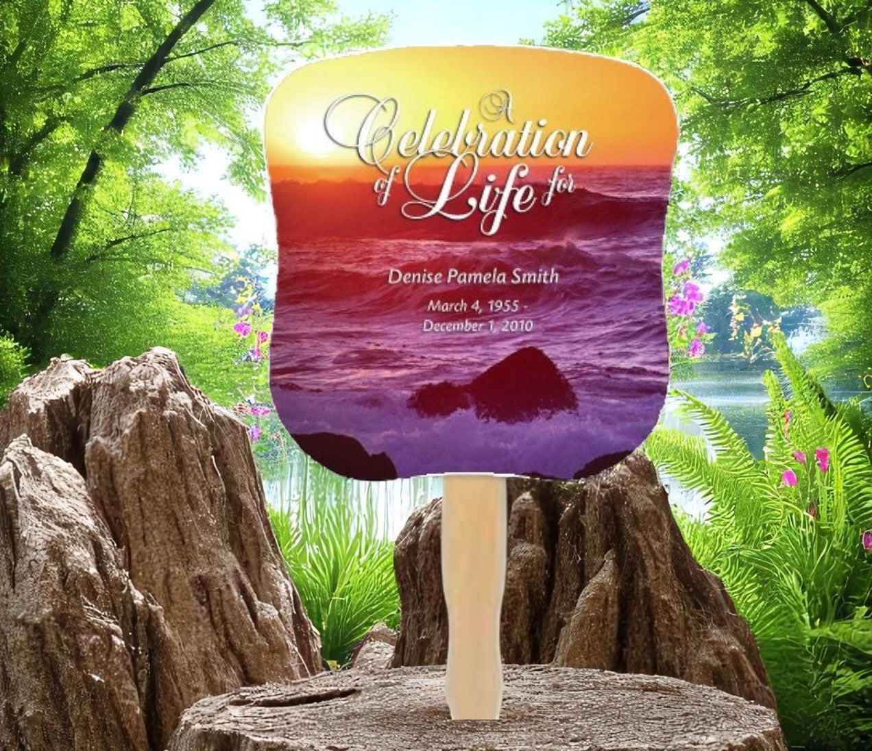 Twilight Memorial Fan With Wooden Handle (Pack of 10)