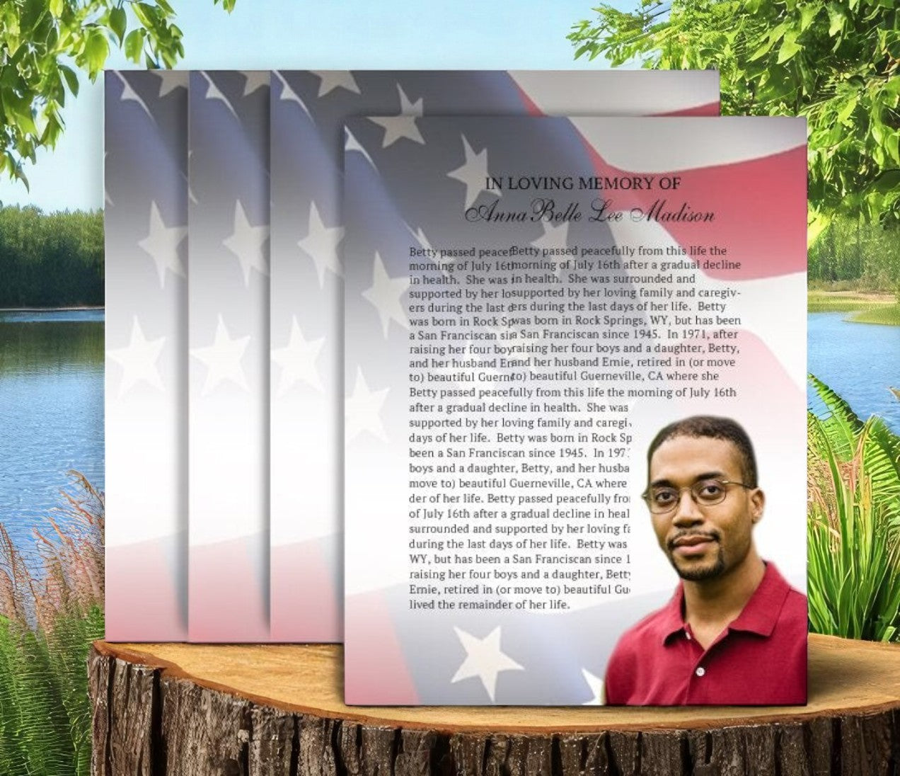 U.S. Flag Funeral Flyer Design & Print (Pack of 50)