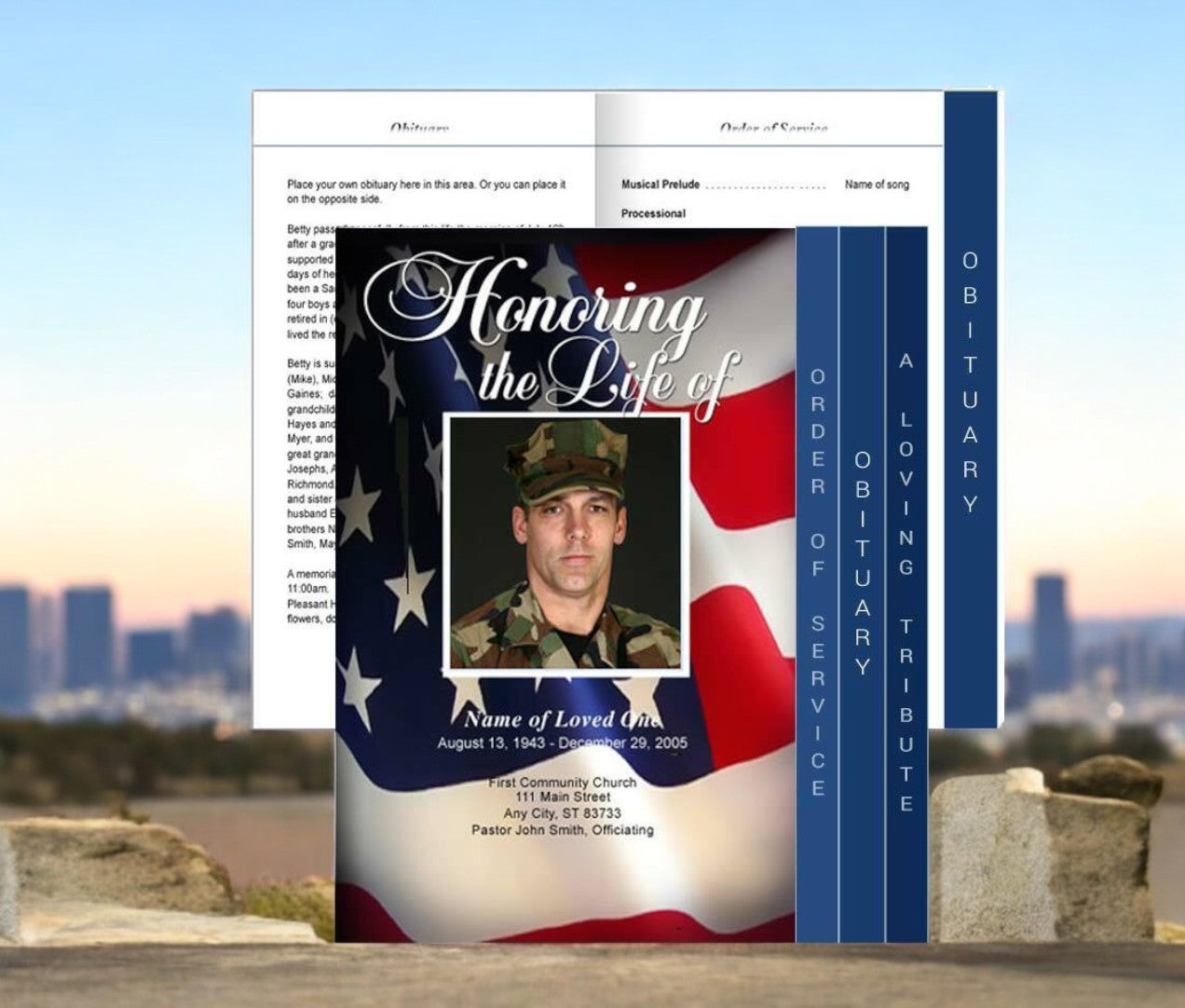 U.S. Flag Tabloid 8-Sided Graduated Program Template
