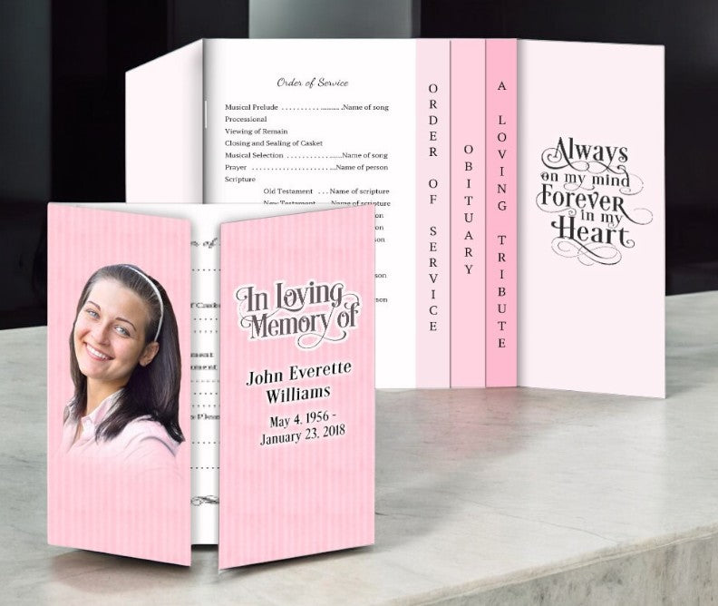 Vertical Gatefold-Graduated Combo Funeral Program Design & Print (Pack of 50)